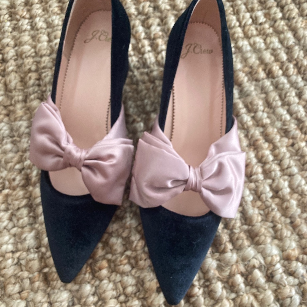 J crew new satin bow heels 7.5